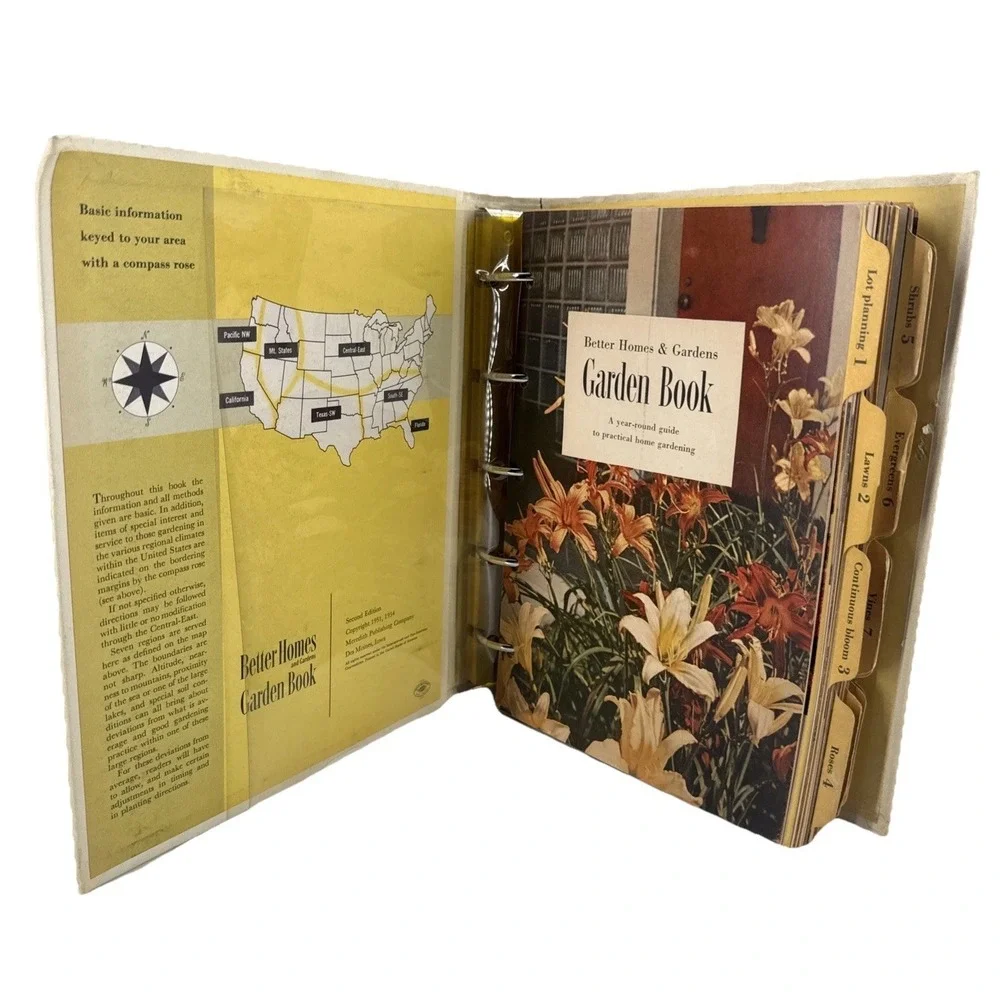 Vintage Better Homes & Gardens 1954 Garden Book 2nd Edition 5-Ring Binder